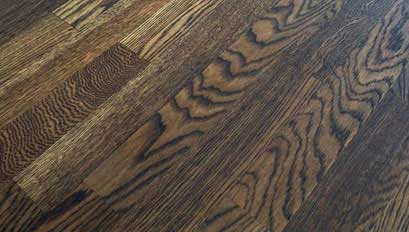 Xylo Oak Engineered Flooring 3-Strip, Walnut Stained, Rustic, Brushed, UV Oiled